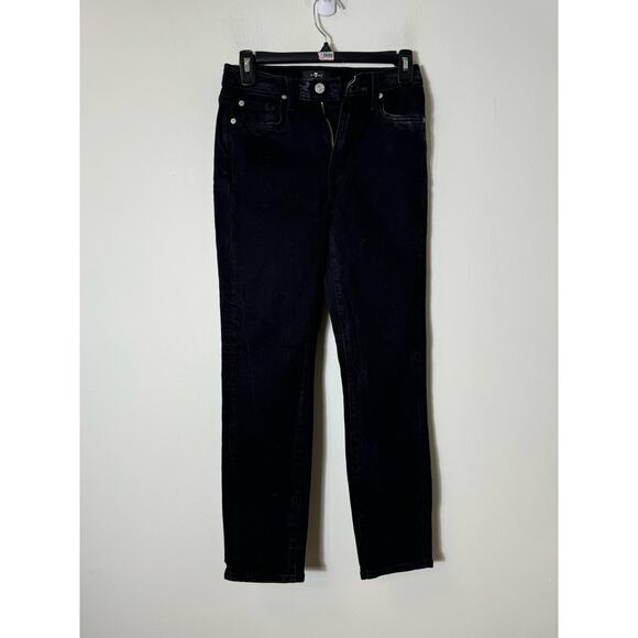 7 for All Mankind Black Jeans Sz 2 - Picture 1 of 4